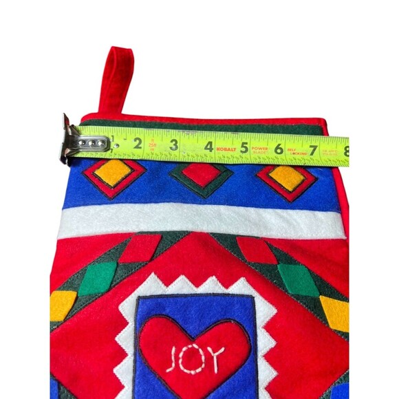 Vintage L'Art Felt Christmas Stocking Decor Ornament 12" Joy Love Hope Seasonal - Picture 6 of 10